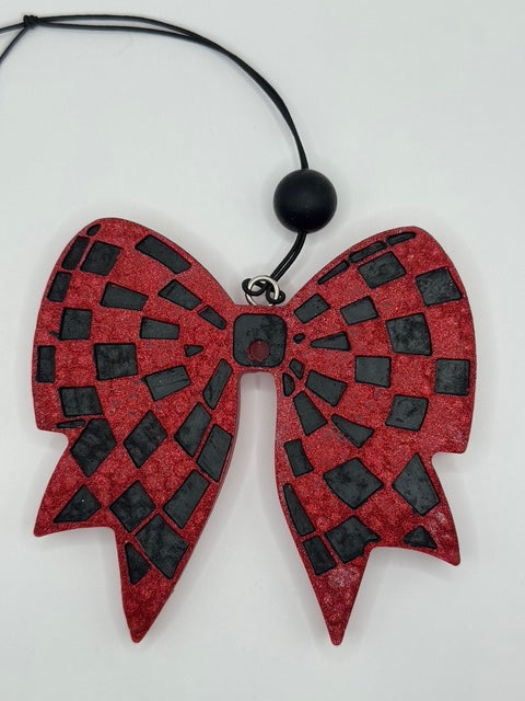 Checkered Bow | Car Freshie